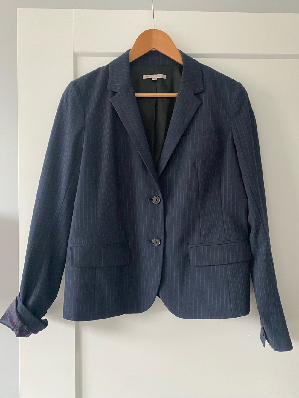 GAP Navy Pinstripe Two-Button Blazer